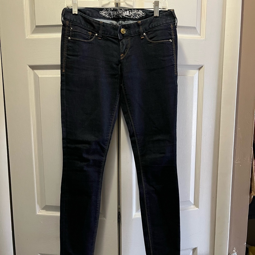 Express Women's Midnight Blue Slim Fit Zelda jeans leggings